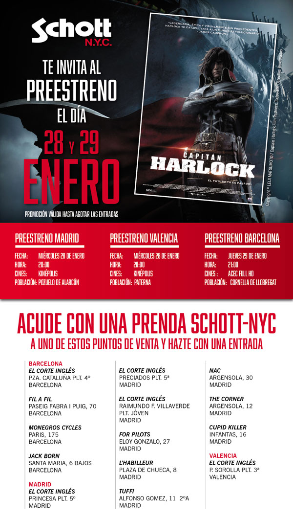 SCHOTT TE INVITA A CAPITAN HARLOCK