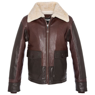 ANJ-4 FLIGHT JACKET, BODY AND SLEEVES GOAT NAPPA, LEATHER INSERTS IN NAKED COWHIDE